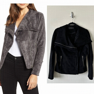BLANKNYC-LEGENDARY Faux Suede Jacket In Black (Size:Medium)